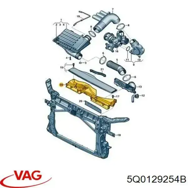 5Q0129254B VAG Entrada del filtro de aire