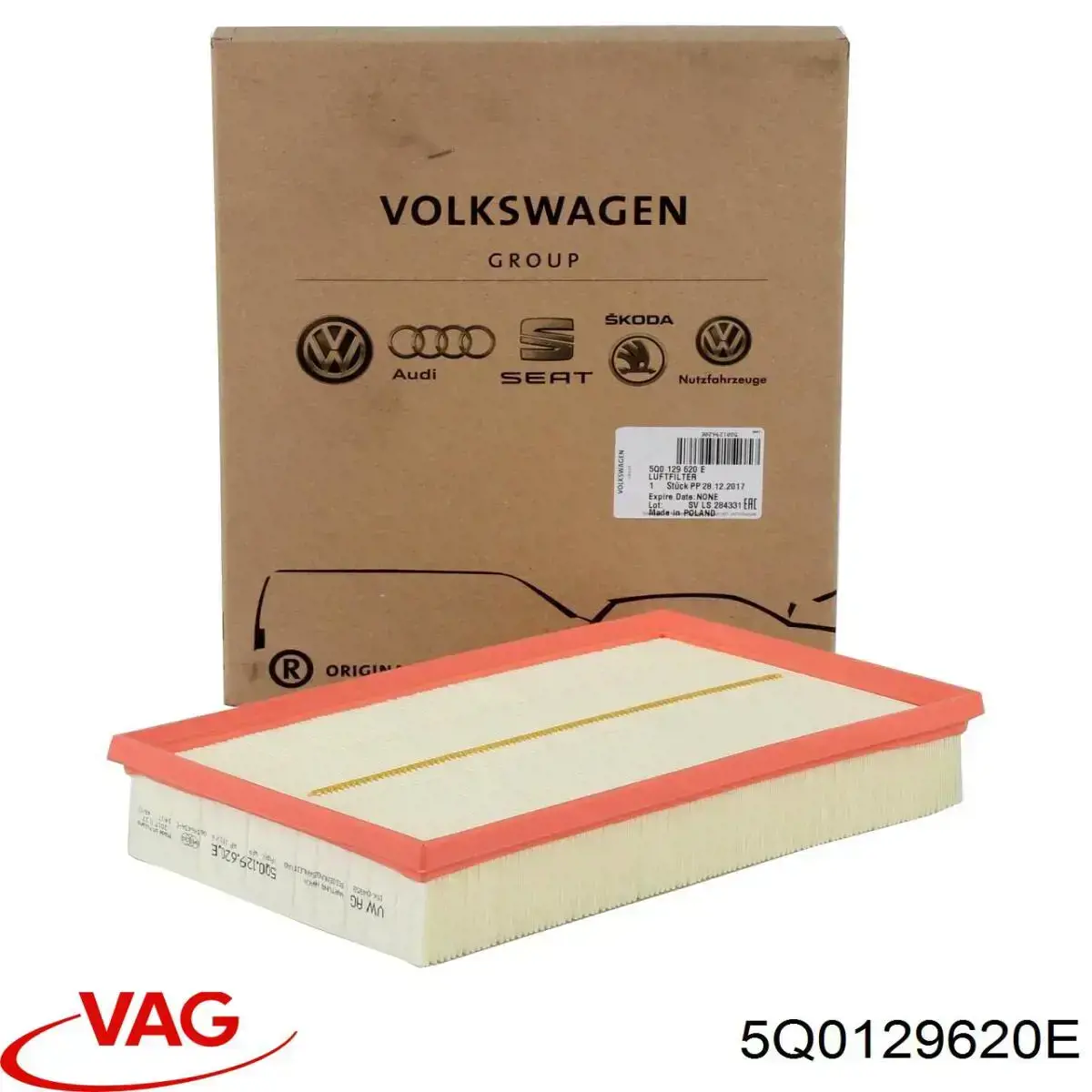 Filtro de aire de motor VAG 5Q0129620E precio, desde 25,83 USD