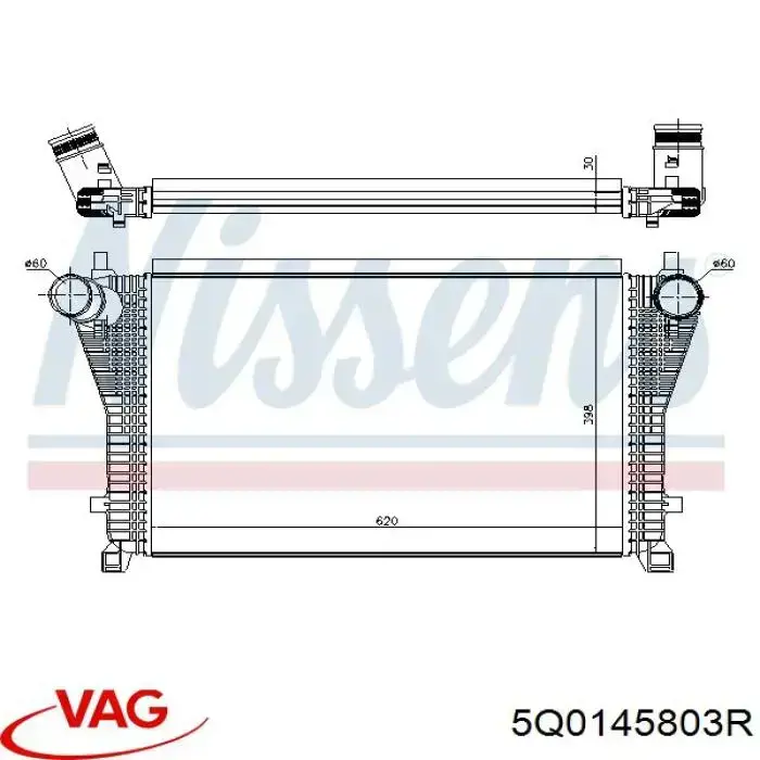 Radiador de aire de admisión VAG 5Q0145803R precio, desde 149,39 EUR
