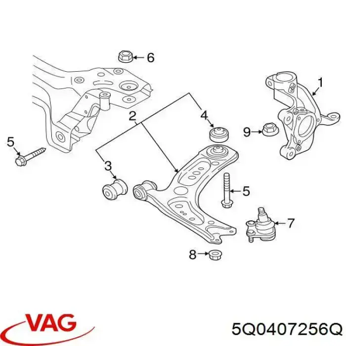 Comprar 5Q0407256Q VAG Mangueta delantera derecha