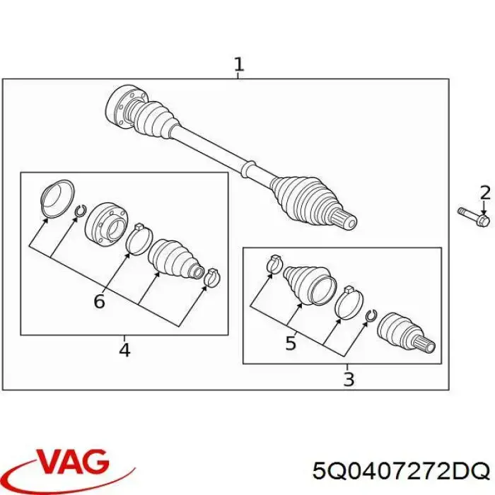 Comprar 5Q0407272DQ VAG Semieje delantero derecho