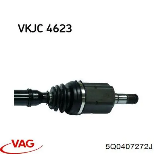 Semieje delantero derecho VAG 5Q0407272J precio, desde 181,80 EUR