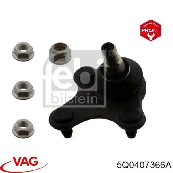 Rótula de suspensión inferior derecha VAG 5Q0407366A precio, desde 16,30 EUR
