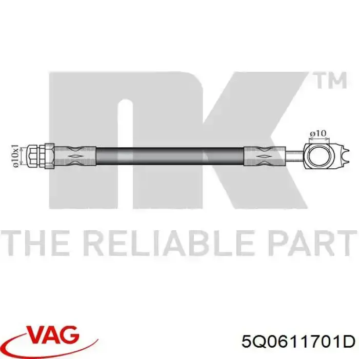 Latiguillo de freno delantero Volkswagen Passat (B8, 3G2)