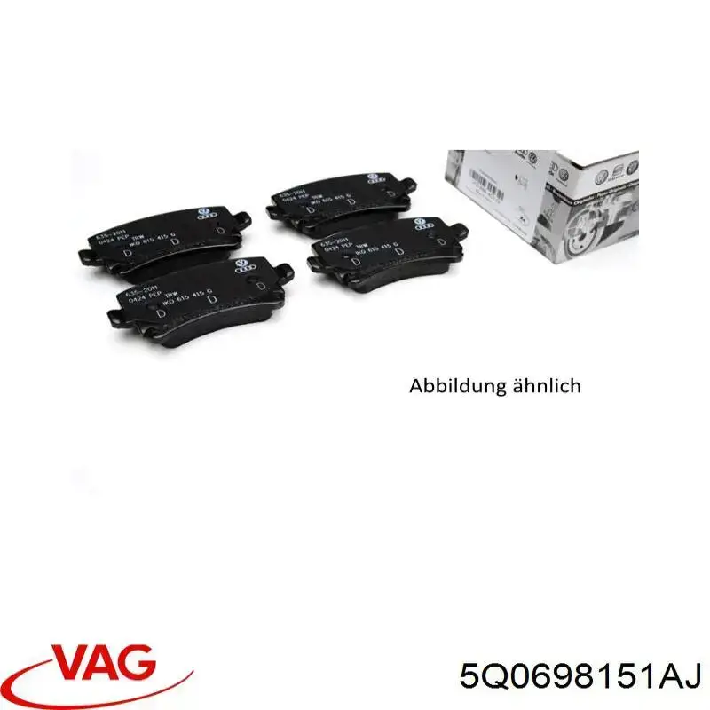 Pastillas de freno 5Q0698151AJ VAG
