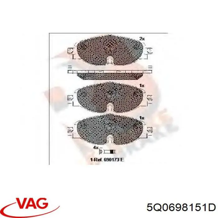 Pastillas de freno delanteras Volkswagen Tiguan 1 5N1, 5N2
