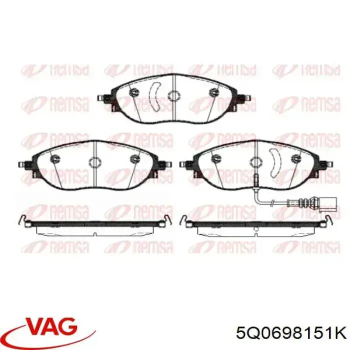 Pastillas de freno 5Q0698151K VAG