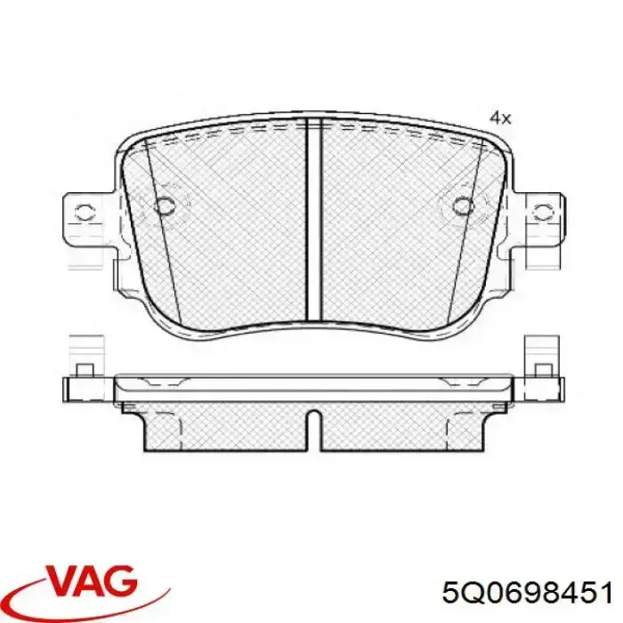 Pastillas traseras de freno VAG 5Q0698451 precio, desde 31,79 EUR