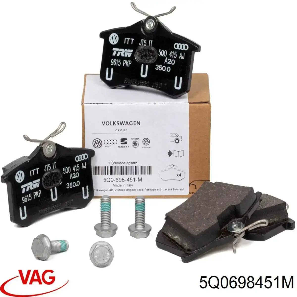 Pastillas de freno traseras 5Q0698451M VAG