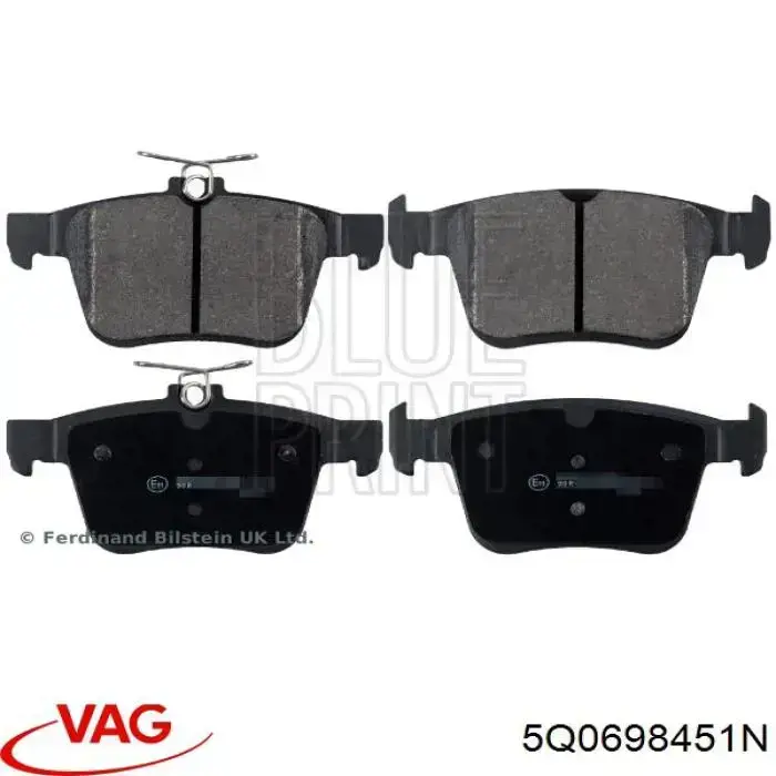 5Q0698451N VAG Pastillas freno traseras