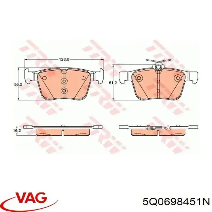 Comprar 5Q0698451N VAG Pastillas de freno traseras