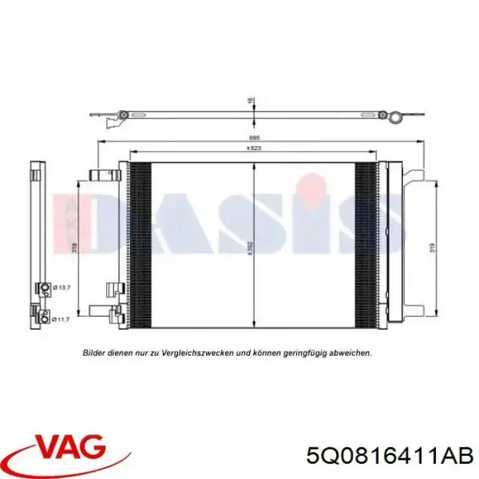 5Q0816411AB VAG condensador aire acondicionado