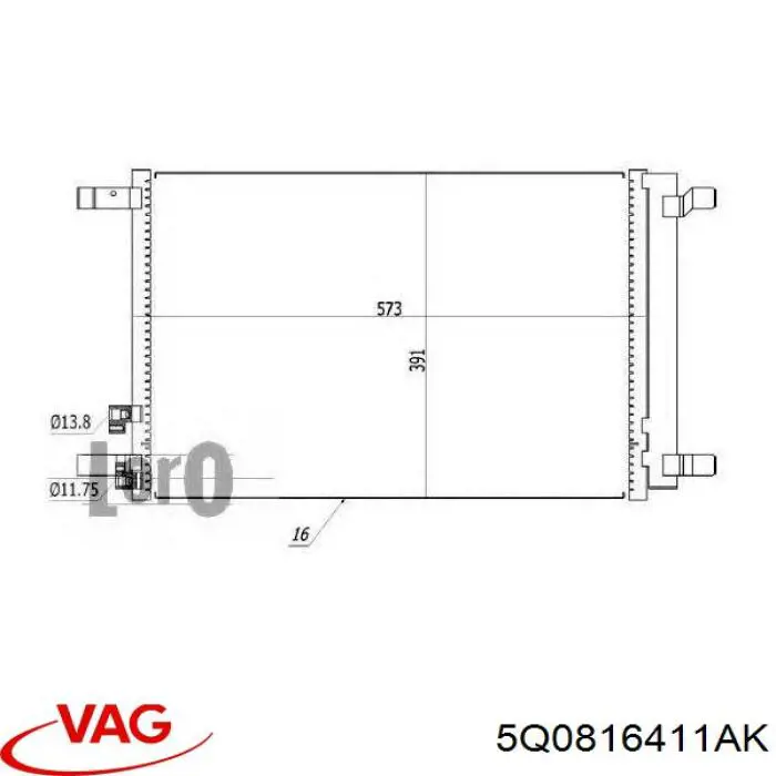 Comprar 5Q0816411AK VAG Condensador de aire acondicionado