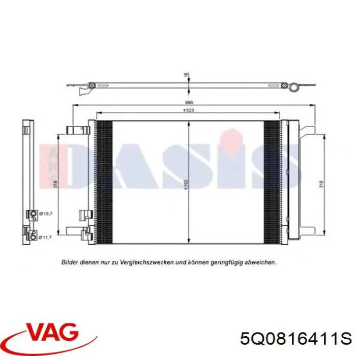 5Q0816411S VAG condensador aire acondicionado