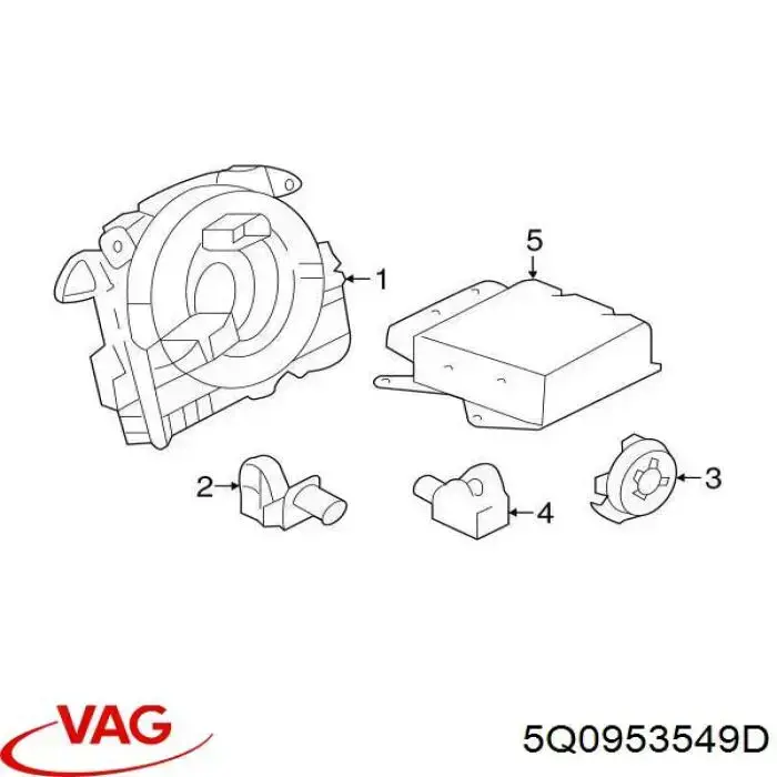 5Q0953549D VAG anillo airbag del volante