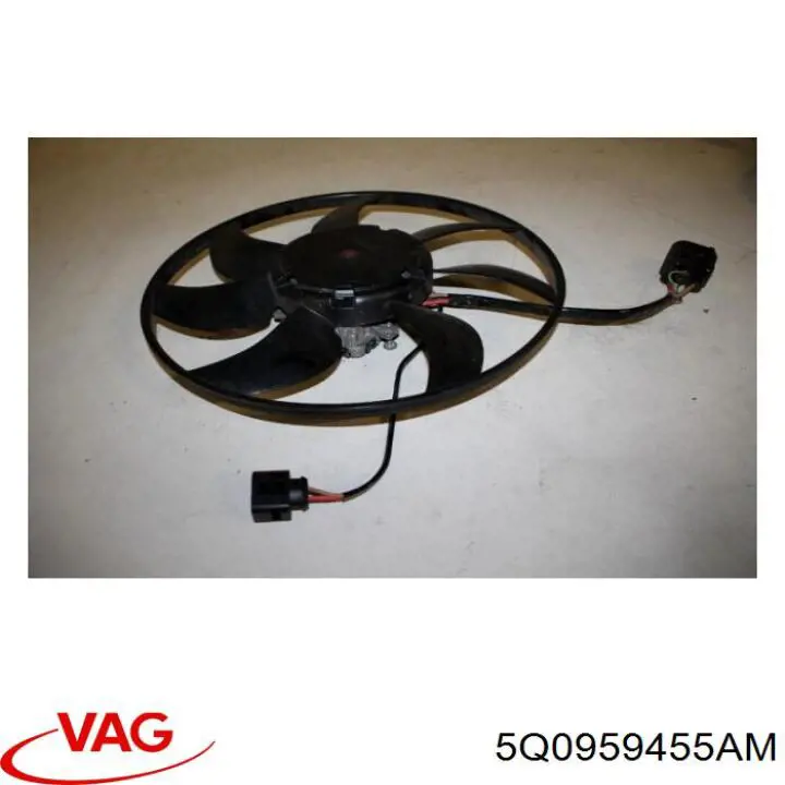 Ventilador eléctrico de refrigeración completo izquierdo (motor y hélice) VAG 5Q0959455AM