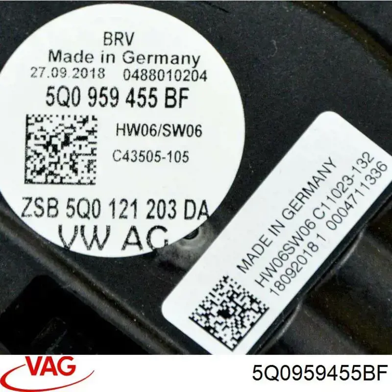 5Q0959455BF VAG difusor de radiador, ventilador de refrigeración, condensador del aire acondicionado, completo con motor y rodete