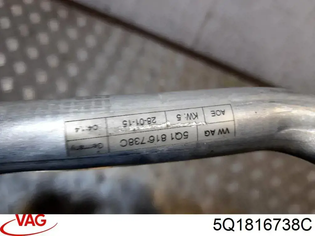Manguera de aire acondicionado de condensador a evaporador 5Q1816738C VAG