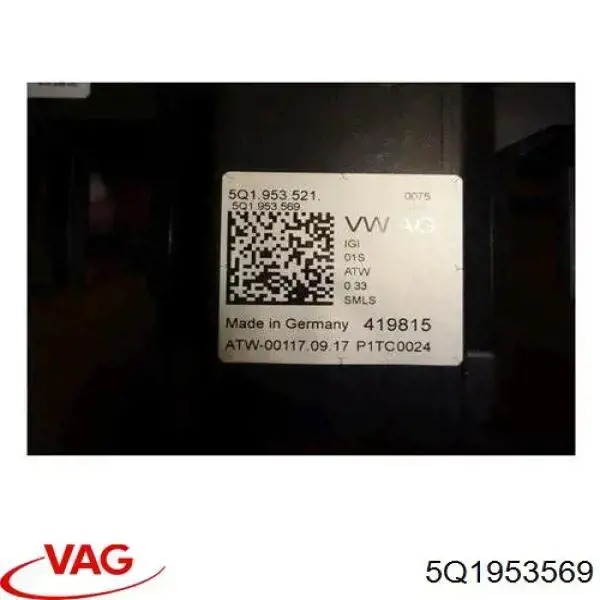 5Q1953569 VAG Anillo de AIRBAG 