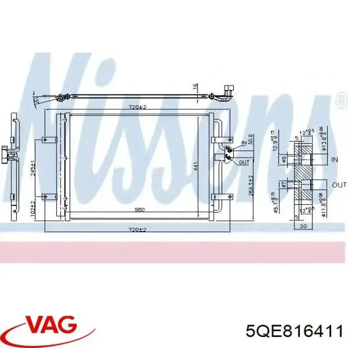 Aire acondicionado capacitor VAG 5QE816411 precio, desde 126,99 EUR