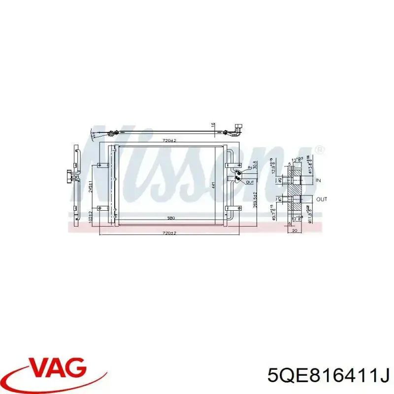 5QE816411J VAG condensador aire acondicionado