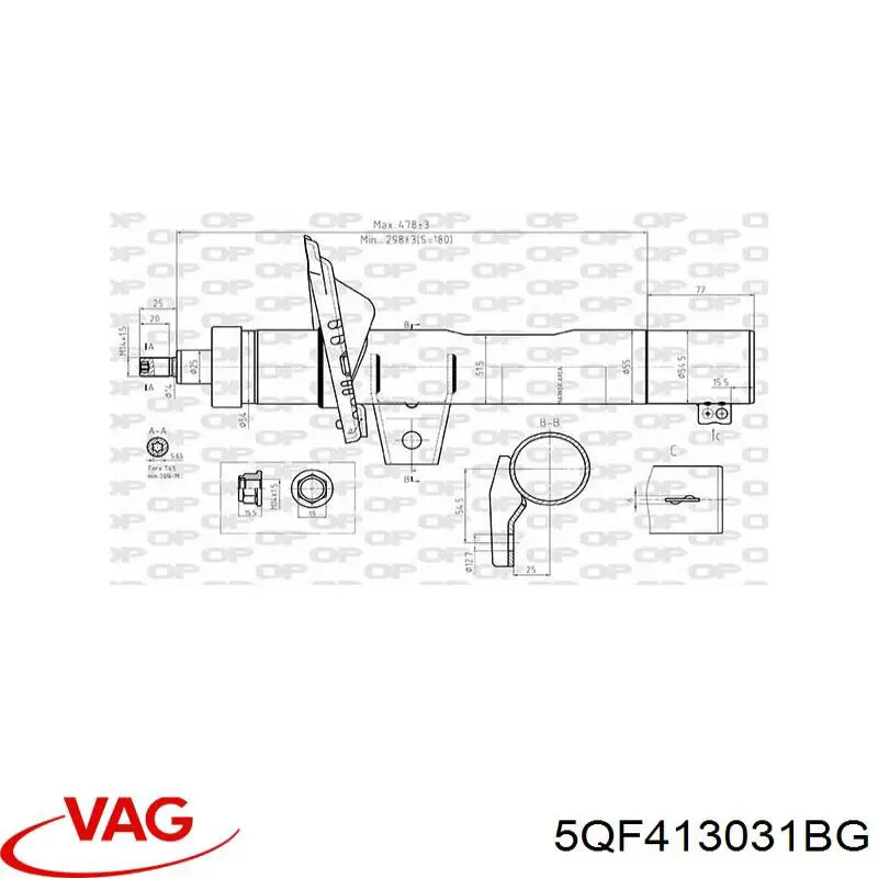 Amortiguador 5QF413031AG VAG