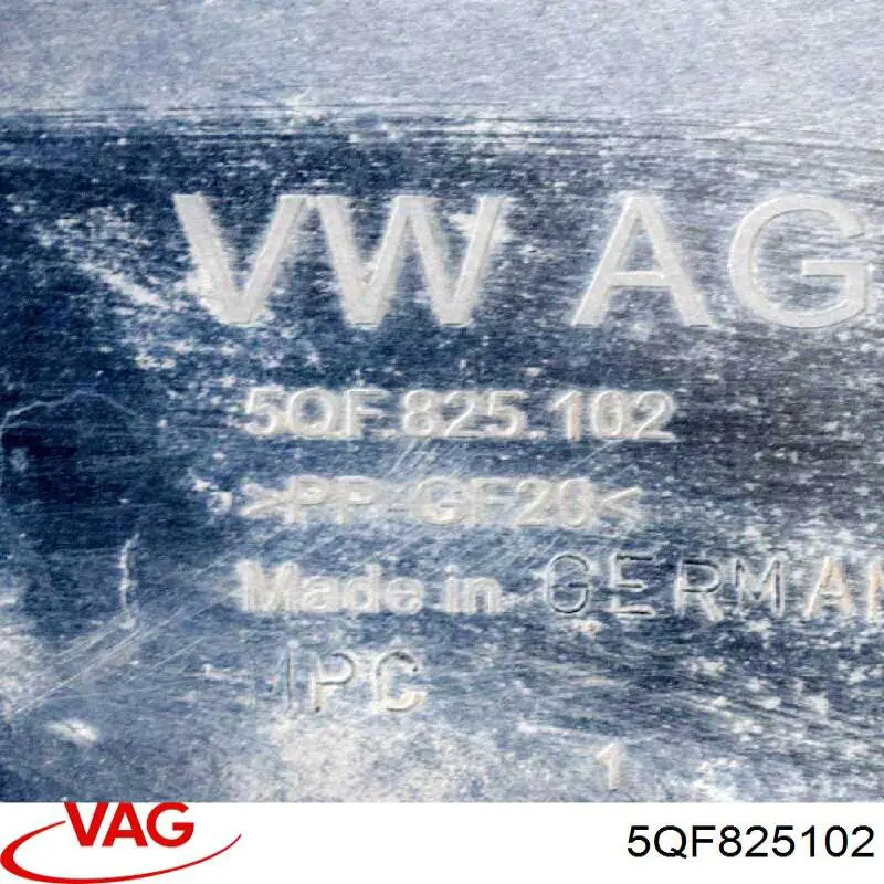 Protección inferior trasera derecha VAG 5QF825102