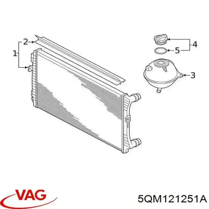 5QM121251A VAG radiador refrigeración del motor