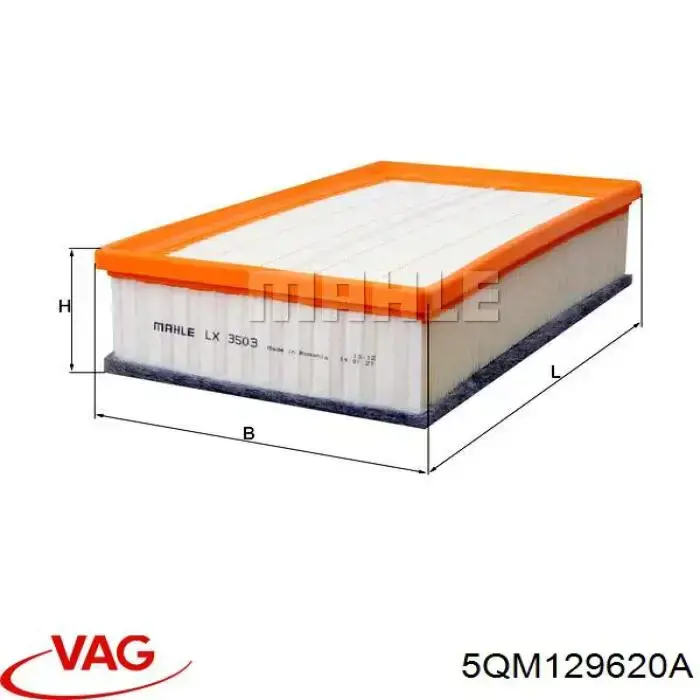 El filtro de aire VAG 5QM129620A precio, desde 10,95 EUR