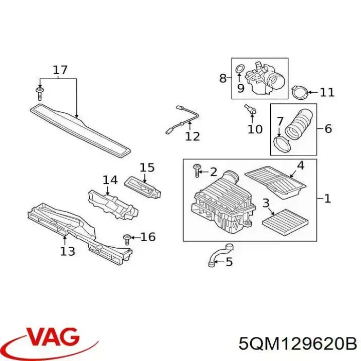 Comprar 5QM129620B VAG Filtro de aire