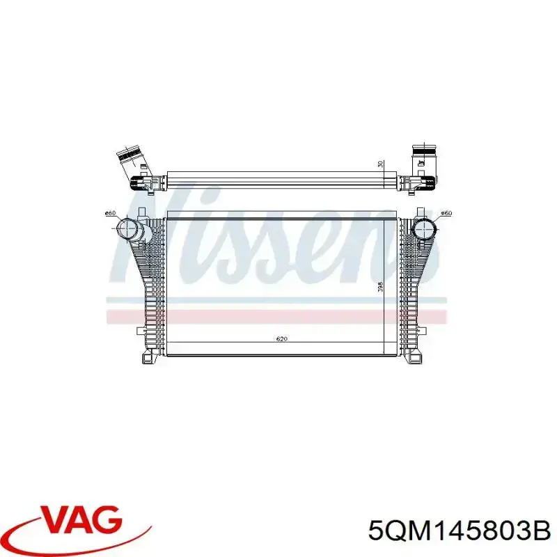 5QM145803B VAG radiador de aire de admisión