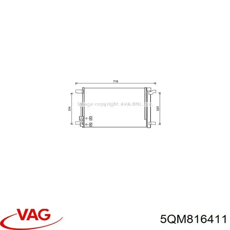 5QM816411 VAG condensador aire acondicionado