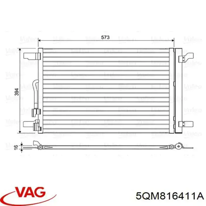 5QM816411A VAG condensador aire acondicionado