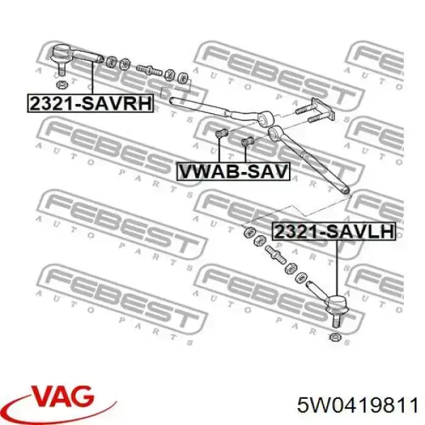5W0419811 VAG Rótula de dirección