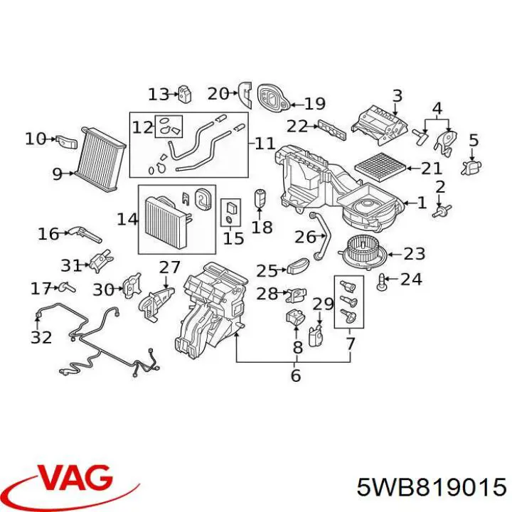 Ventilador de calefacción VAG 5WB819015 precio, desde 75,50 EUR