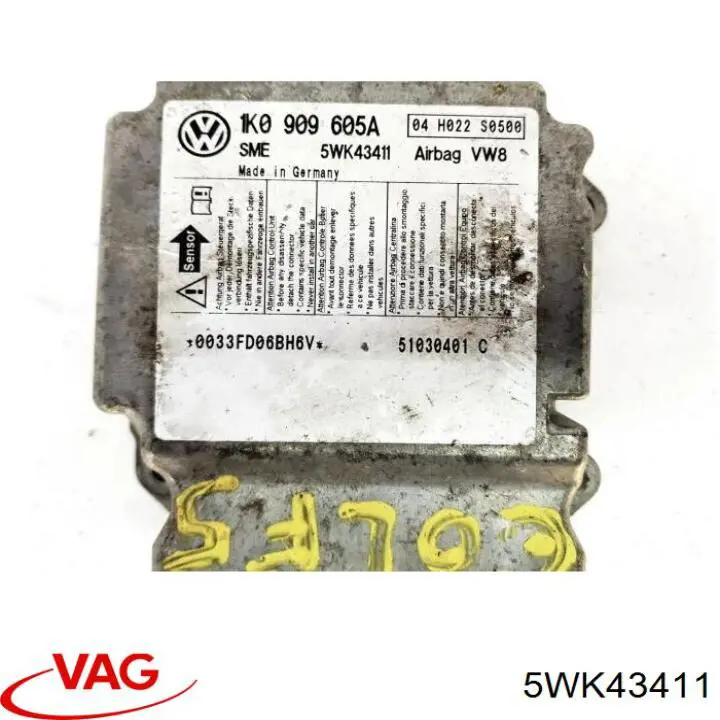Módulo de control de airbag VAG 1K0909605AA001