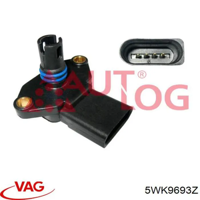 Sensor de presión del colector de admisión 5WK9693Z VAG