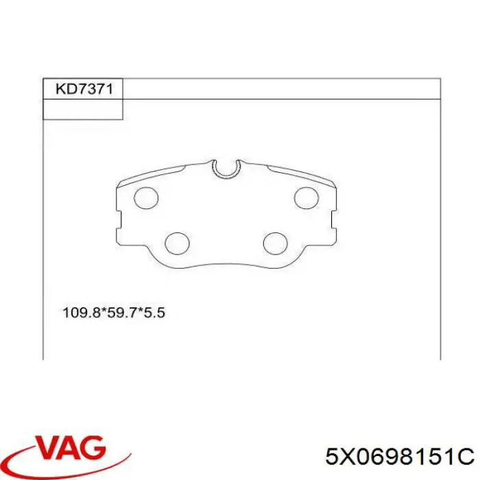 5X0698151C VAG pastillas de freno delanteras