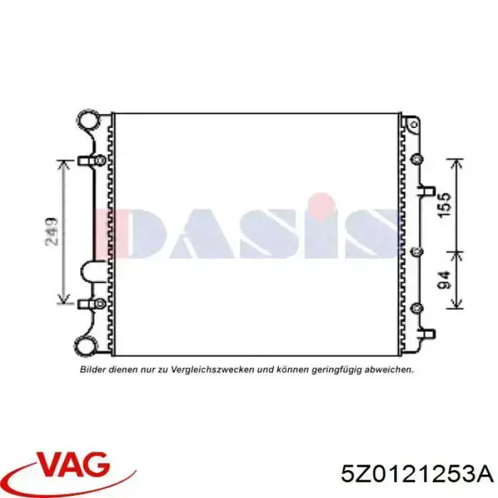 5Z0121253A VAG radiador refrigeración del motor