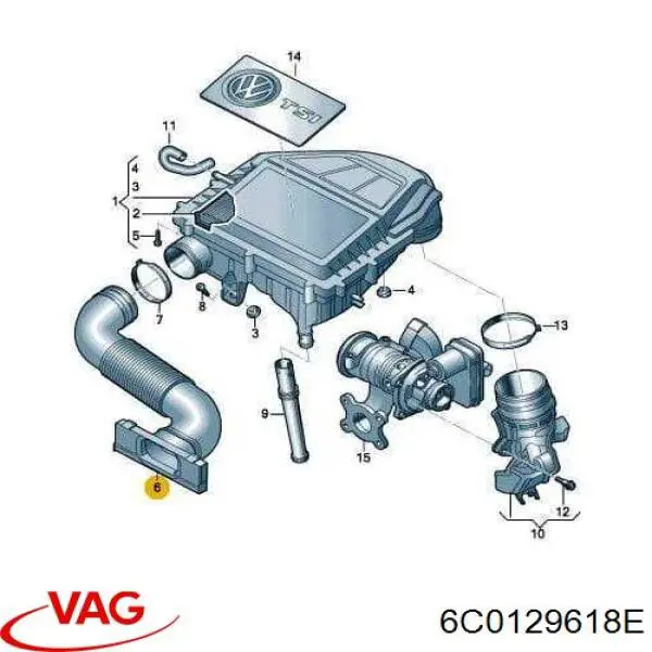 Comprar 6C0129618E VAG Entrada del filtro de aire