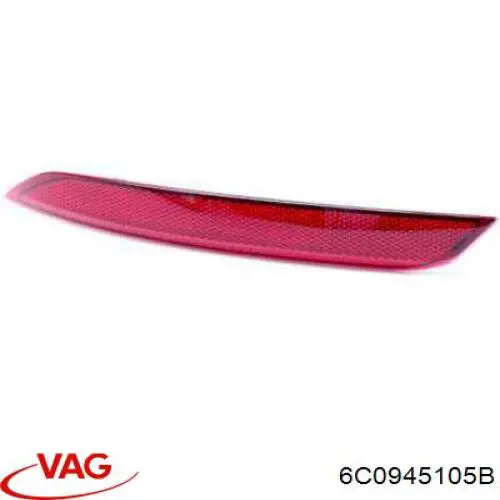 6C0945105B VAG Reflector de parachoques trasero