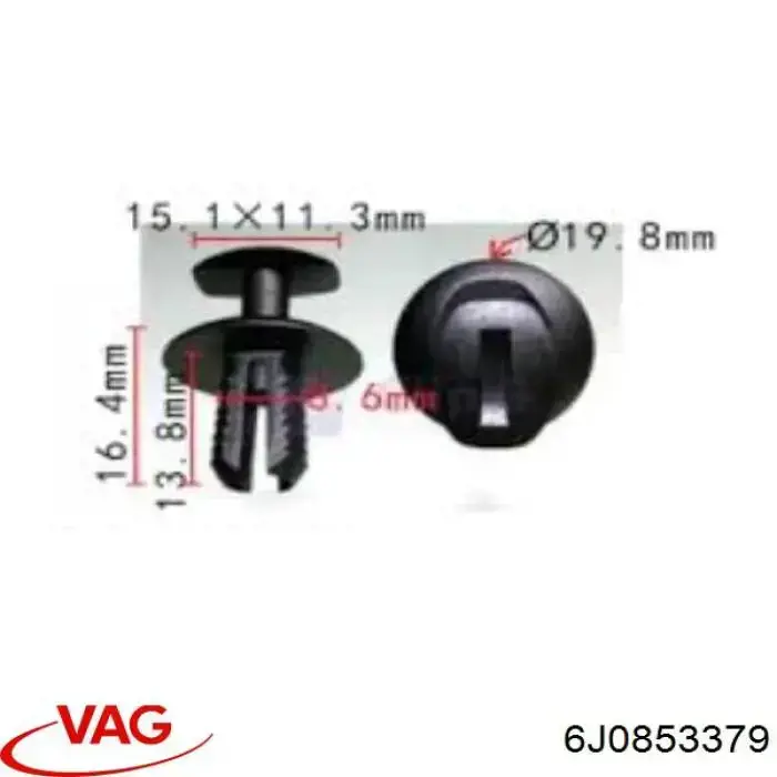 Comprar 6J0853379 VAG Clip de fijación del guardabarros delantero