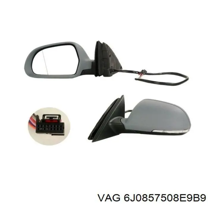 Espejo de retrovisor derecho 6J1857508G VAG