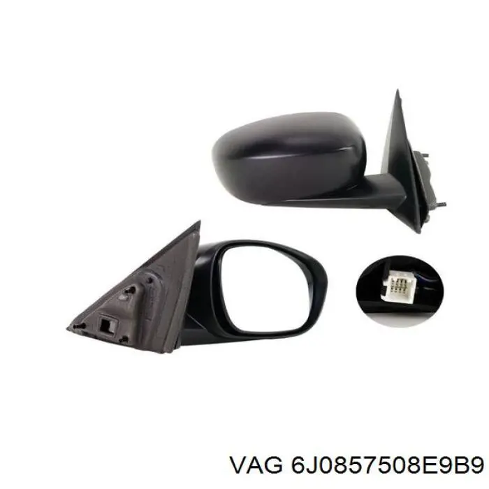 Espejo de retrovisor derecho 6J1857508G VAG