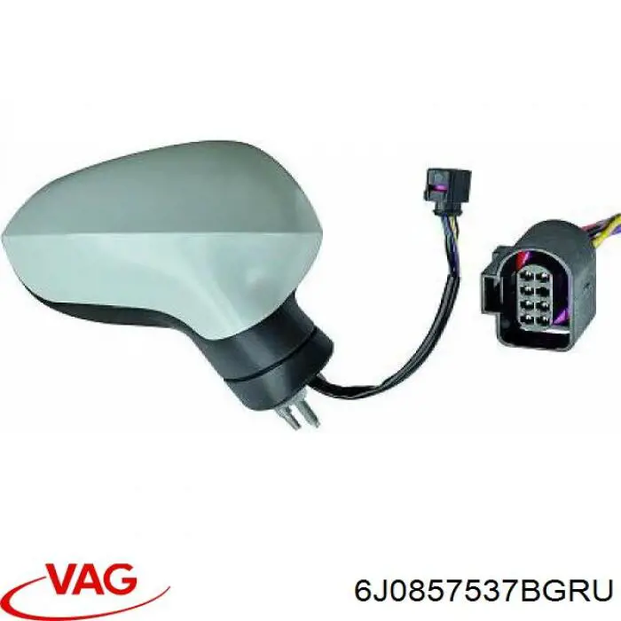 6J0857537BGRU VAG Cubierta de espejo retrovisor izquierdo