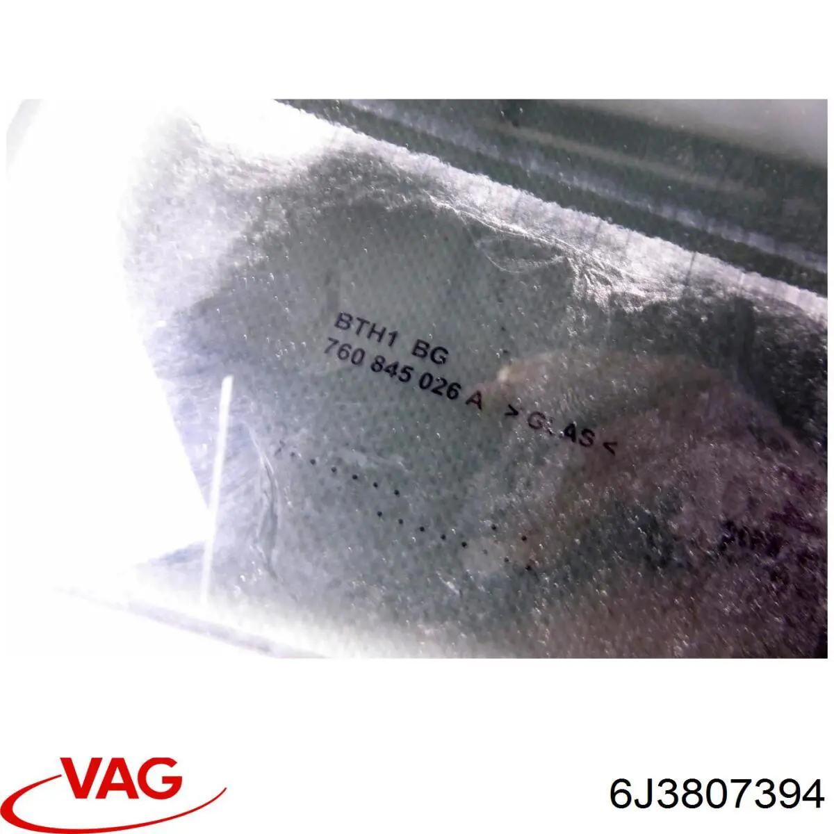 Guía derecha del parachoques trasero 6J3807394 VAG