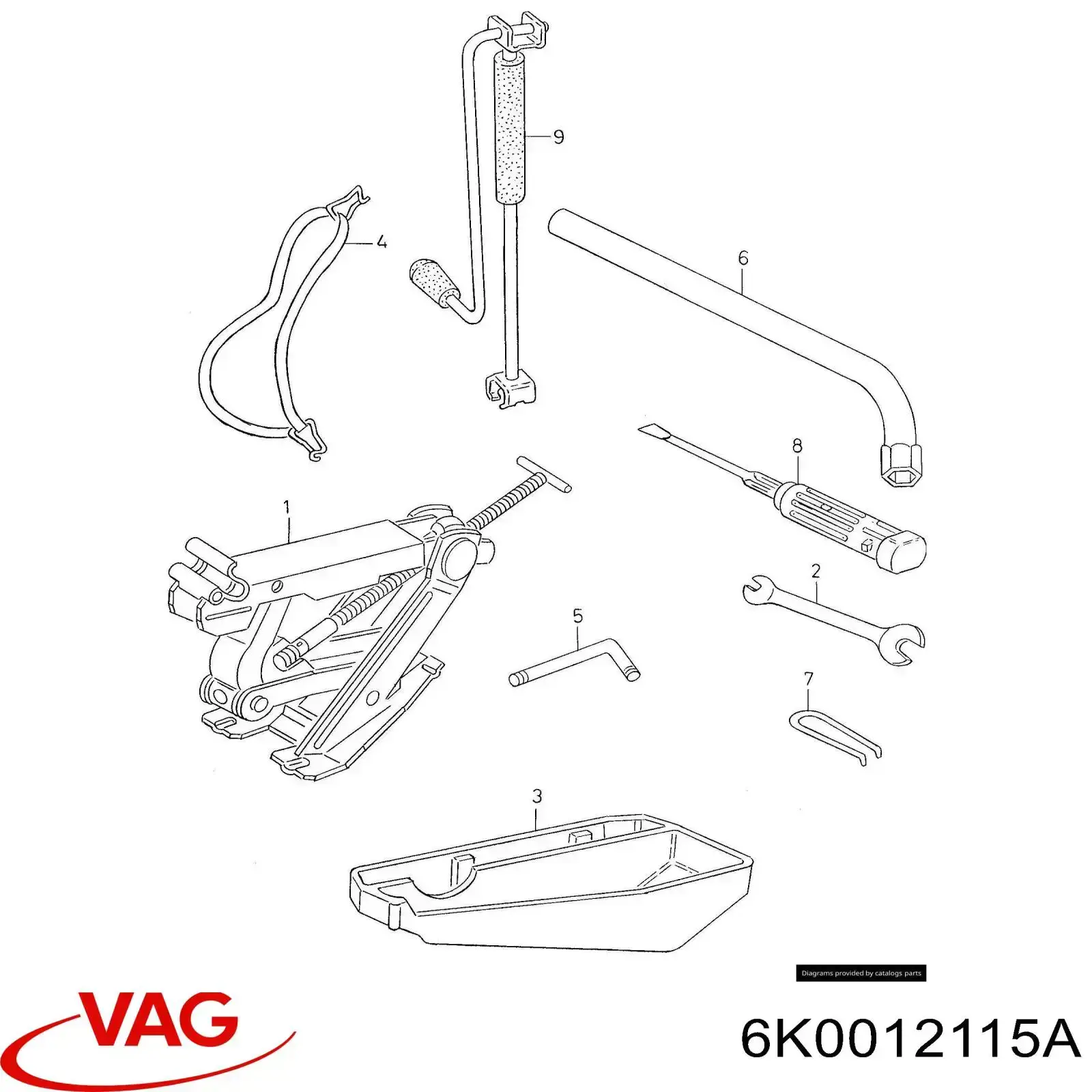 6K0012115A VAG Caja de herramientas