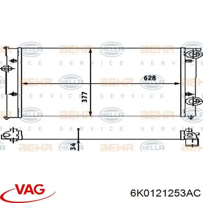 Água radiador VAG 6K0121253AC precio, desde 59,17 EUR