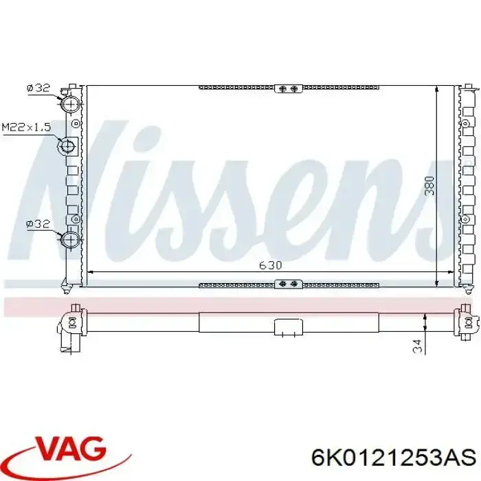 Água radiador VAG 6K0121253AS precio, desde 72,94 EUR