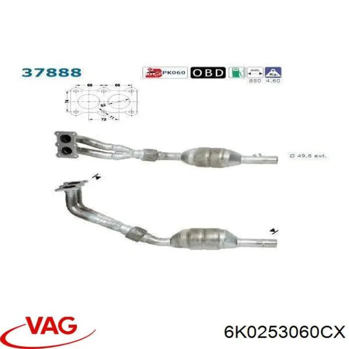 Comprar 6K0253060CX VAG Catalizador
